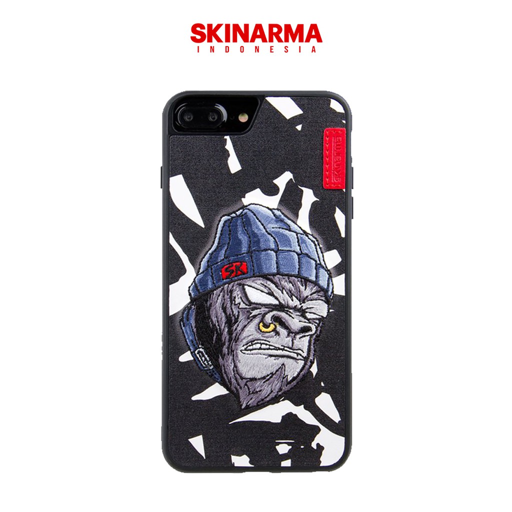 Skinarma Kemono Saru White - Leather Embroidery Case Casing Bordir Kulit iPhone 6+ / 7 Plus / 8 Plus