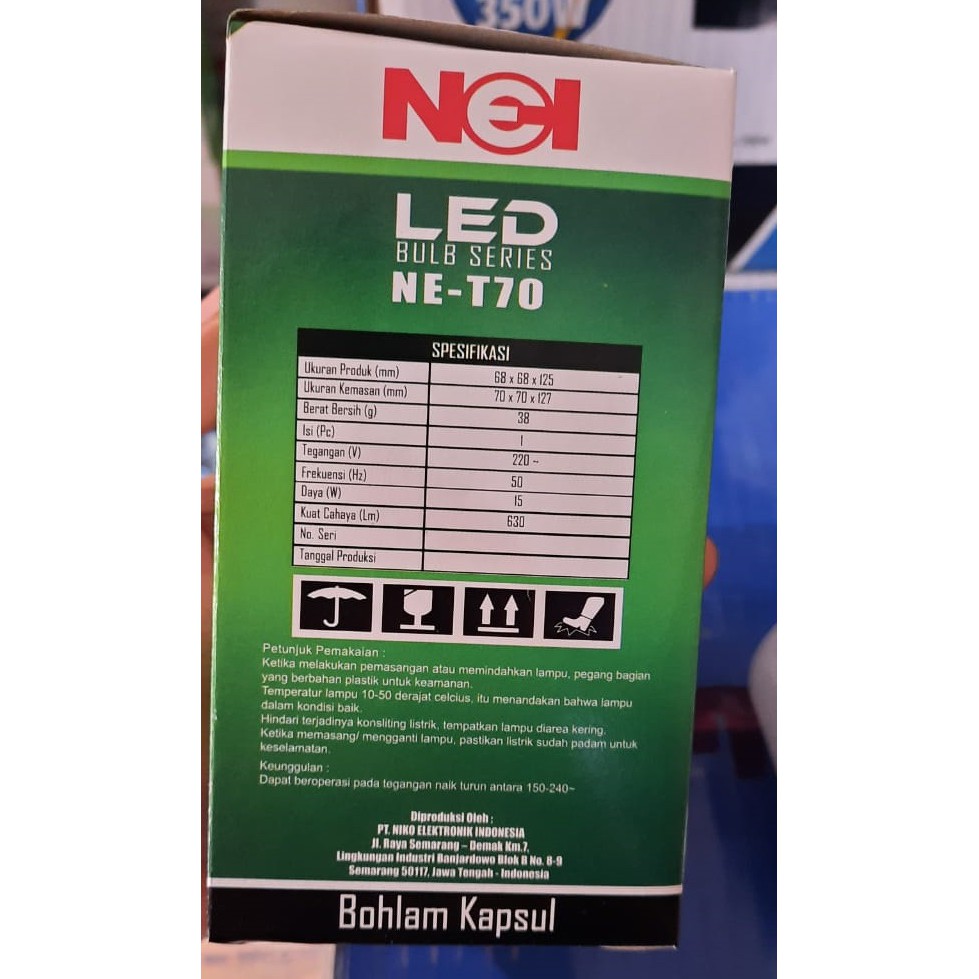 LAMPU BOHLAM LED NEI LAMP BULB 5 10 15 20 WATT SNI HEMAT LISTRIK BY NIKO ELEKTRONIK SEMARANG  lampu LED