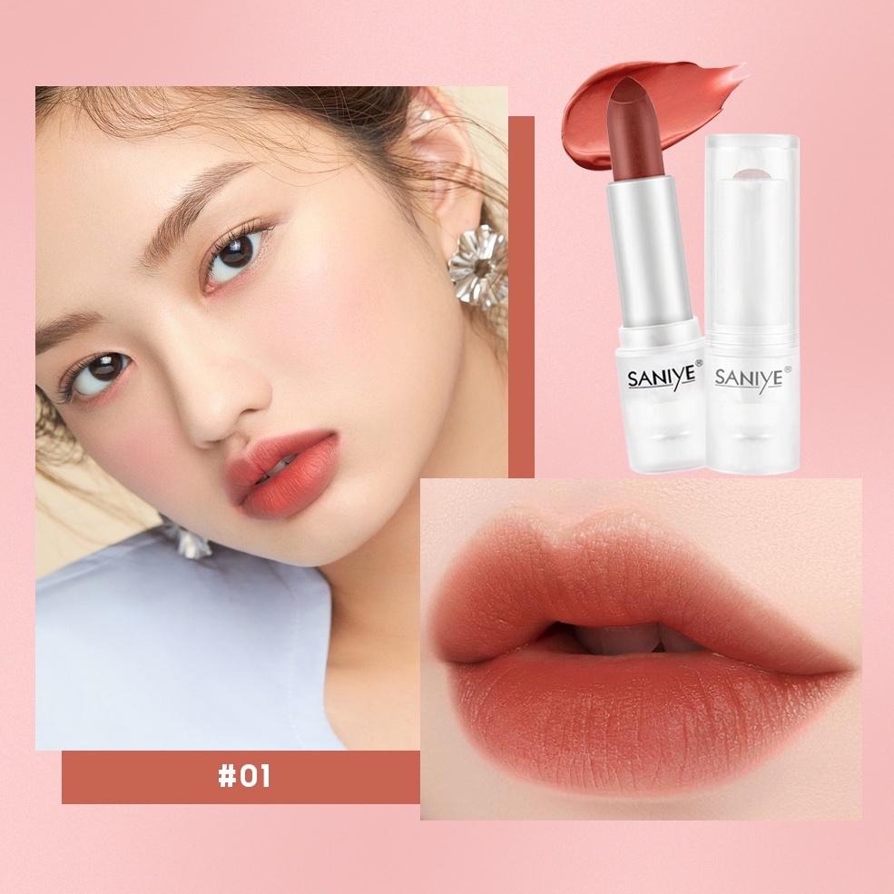 SANIYE Velvet Matte Lipstick Ice Cube Es Batu Transparan Fashion Makeup Bibir Tahan Lama S10