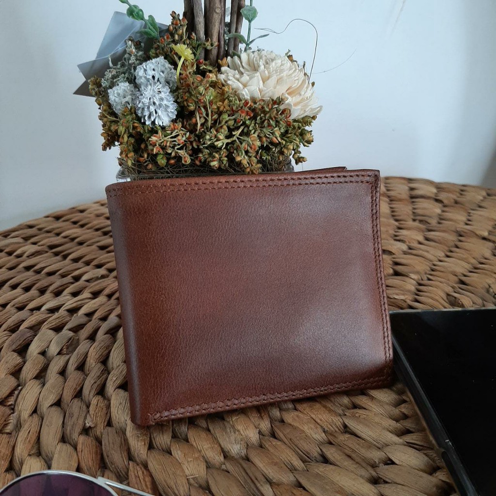 Dompet kulit pria pendek ASLI FULL GRAIN kulit sapi ORI vintage ISHIYA O5G3