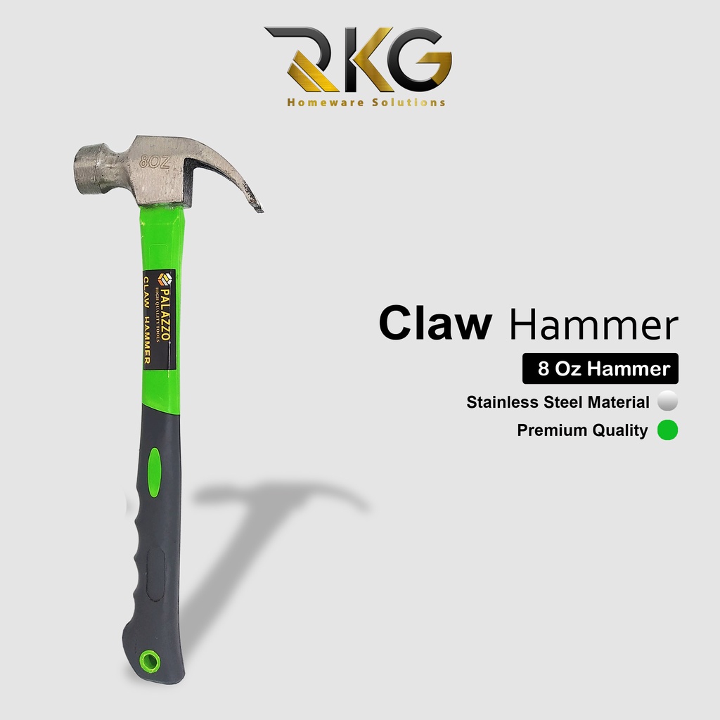 Palu Kambing Gagang Fiber l Martil Cabut Paku l Claw Hammer-8 OZ