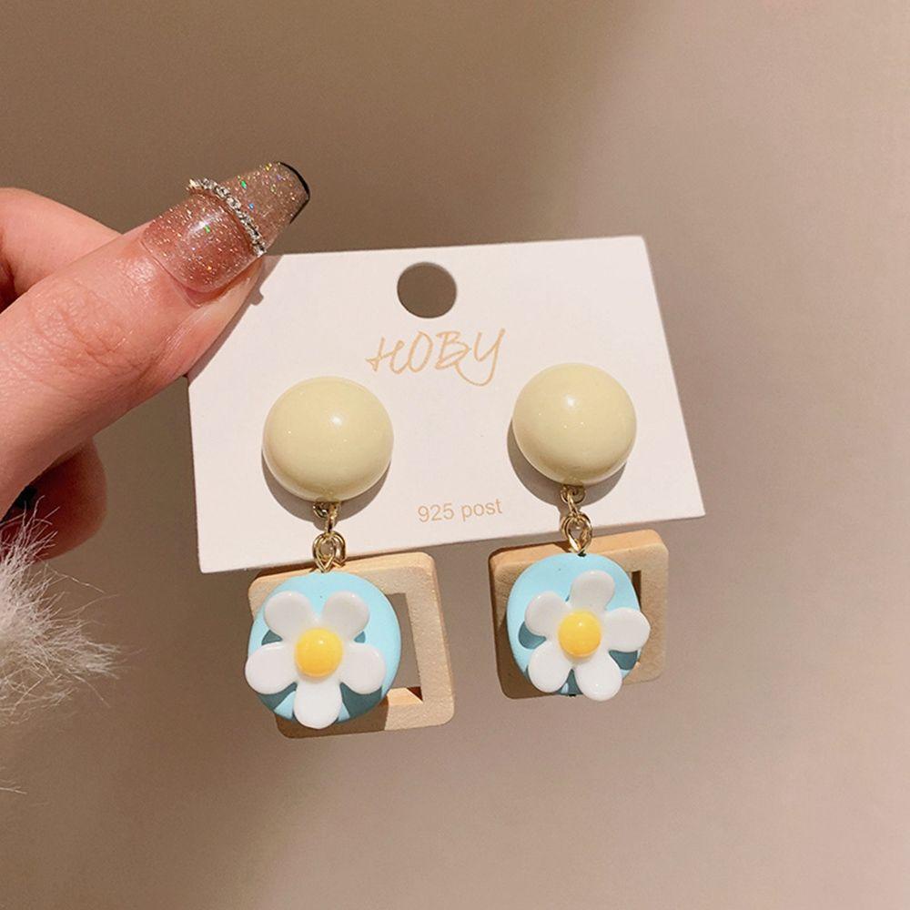 Mxbeauty Anting Bunga Retro Temperamen Wanita Perhiasan Gadis Anting Pejantan Anting Pantai Bunga Matahari Anting Korea