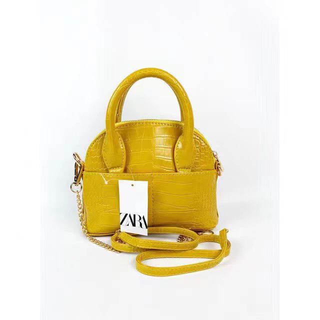 NEW !!!! TAS SELEMPANG / HANDBAG ZAR4 MINI BOWLING CROCO import batam #8085