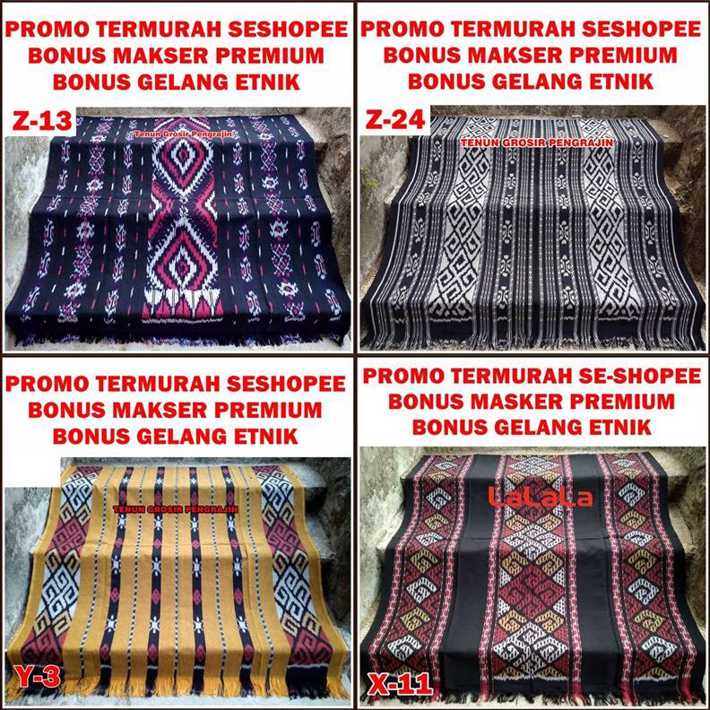 Kain Tenun Ikat Blanket Etnik Asli Motif Dayak Sumba Ntt Asmat Lombok Papua Toraja Bali Jepara Shopee Indonesia