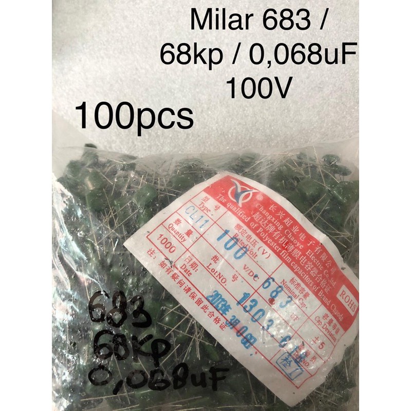 100Pcs Kapasitor Milar 683 milar 68kp milar 0,068uF