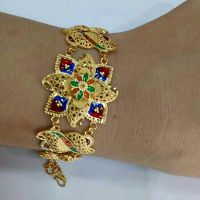  Gelang  emas  asli  kadar 700 model dubai  india dijamin emas  