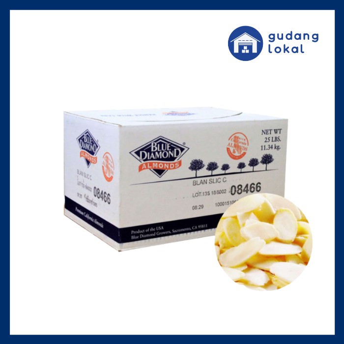 

Kacang Almond Slice Blue Diamond - 250Gr