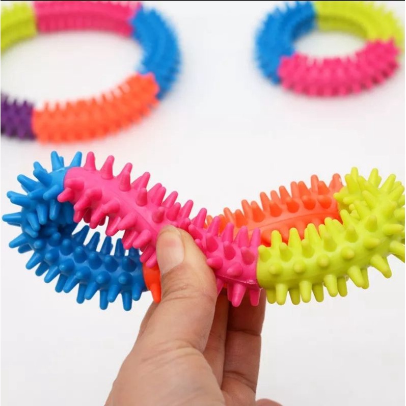 Gigitan bentuk Donat rubber solid mainan gigit anjing tulang karet dog toys chewing puppies chew