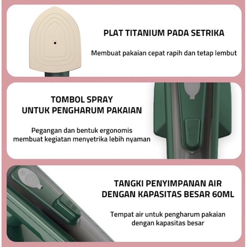 Setrika uap mini elektrik 2 in 1