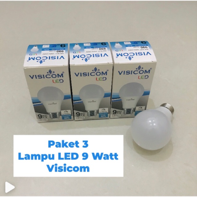 Paket 3 Lampu Led Visicom 9 w Warna Putih 9 watt Hemat Energi