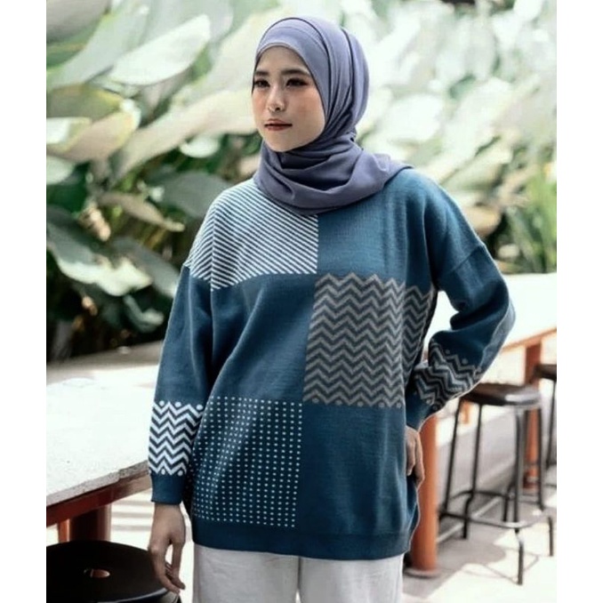 Sweater rajut jumbo premium Namira square vintage @GS065