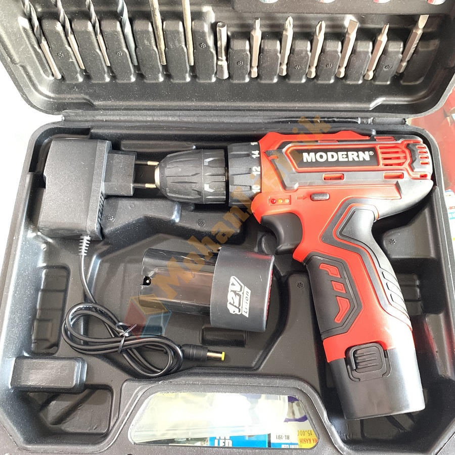 Bor Cordless Cas Baterai Modern M13 Set 10 mm Besi Kayu Obeng Bor Cas M 13