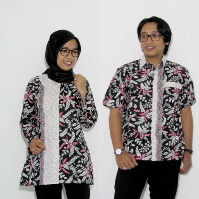 Couple Atasan Motif Blarak Biru