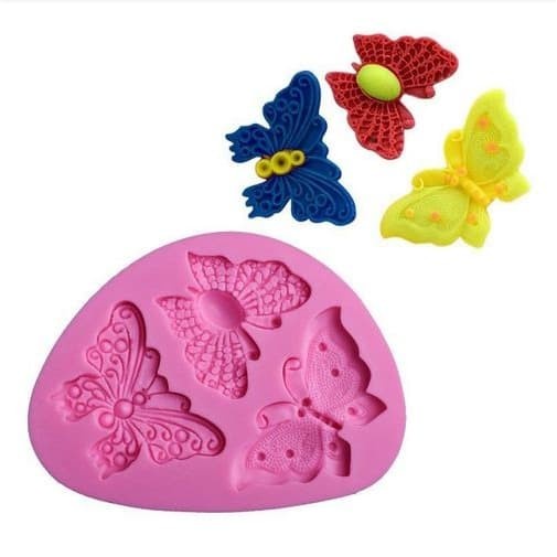 3D Silicon Mold Fondant Cake Decoration - 3 Shape Butterfly