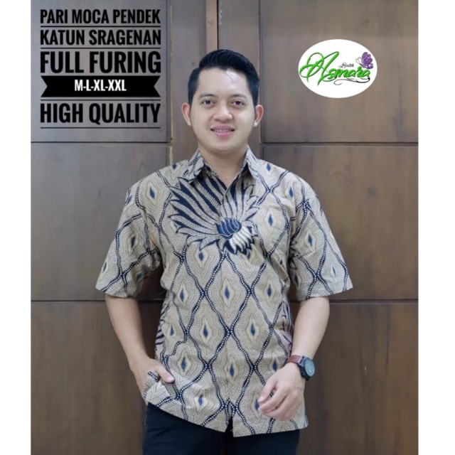 Batik Pria PARI MOCA Katun Full Furing Murah