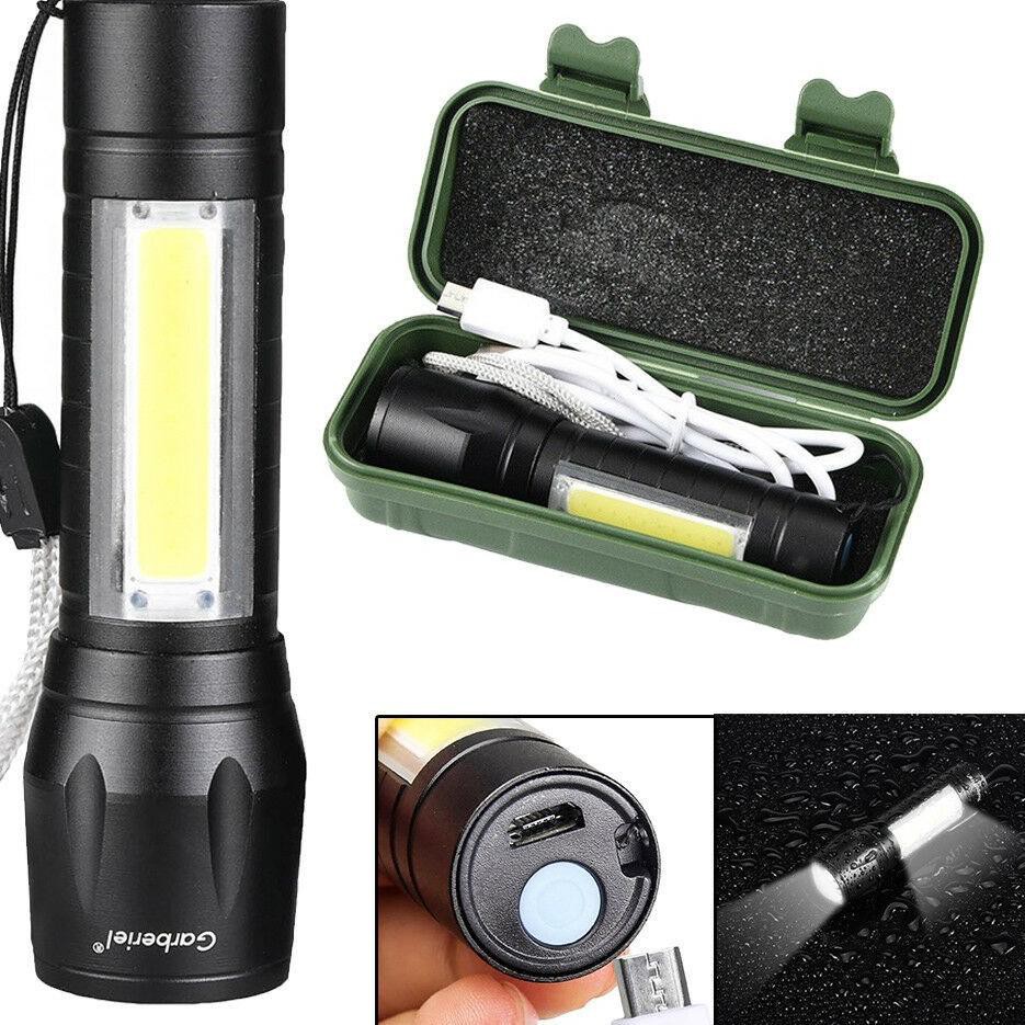 Senter USB COB Mini Usb Recharger Zoom LED Lampu Zoom Obor untuk Camping Outdoor