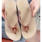 Sandal Jepit Tebal Wanita Dewasa Simple Tali Love Bunga Permata Cantik Elegant Import MGR Mokaya Morego Balance Breslin / Size 36-40 (811W-1)