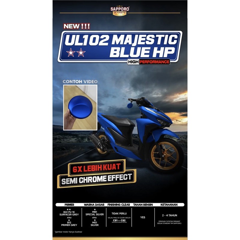 SAPPORO ULTIMATE UL102 MAJESTIC BLUE HP