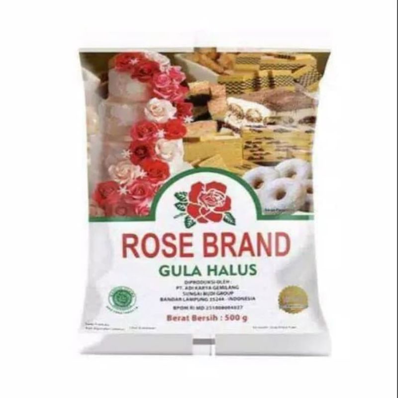 

Rose brand gula tepung gula halus 500 gram 2 karton 40pcs
