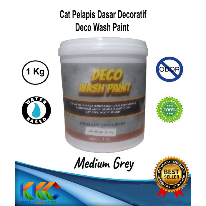 

Cat Emulsi Primer Medium Grey - Deco Wash Paint ukuran 1Kg
