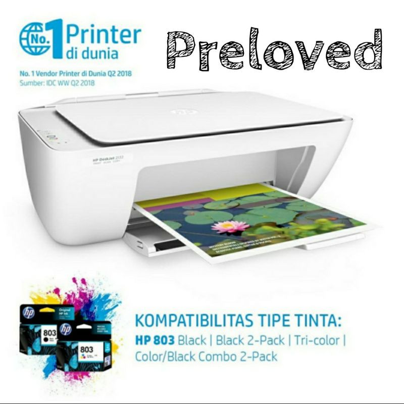 *Preloved* HP Printer DeskJet 2132 AIO (All in One) bisa print, scan dan copy
