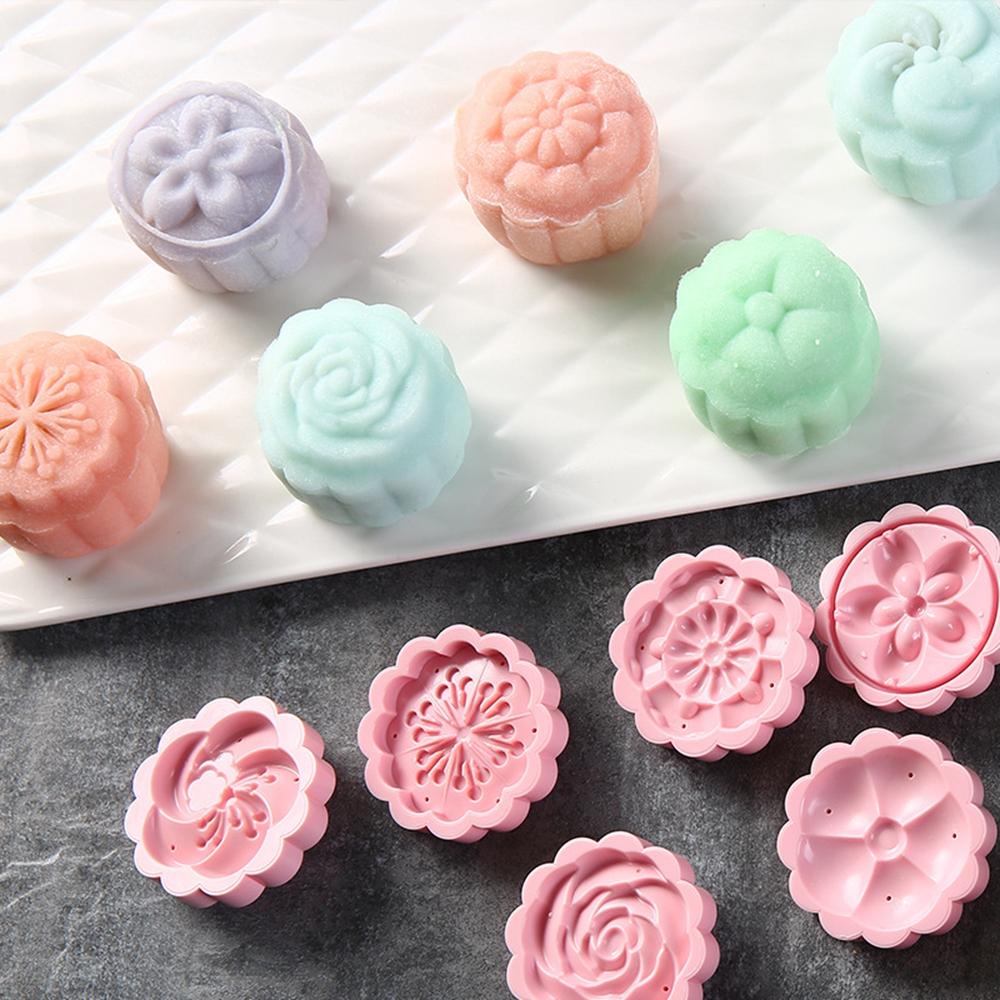 [Elegan] Cetakan Kue Bulan Moon Cake Hand Press Mid-Autumn Festival Moon Cake Alat Pastry Rumah Plastik