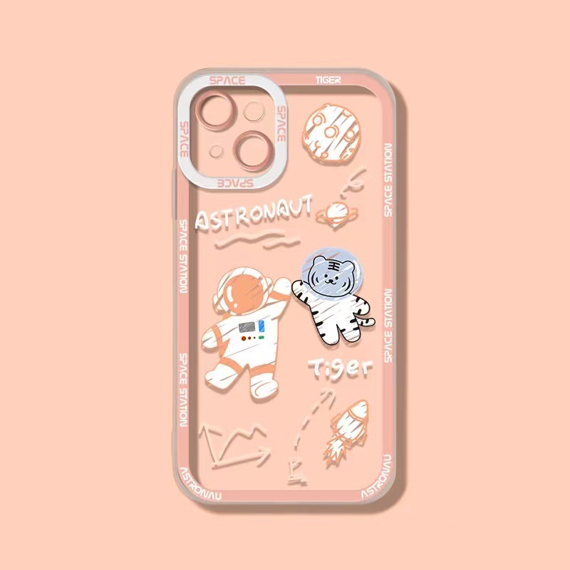 Soft Case Tpu Transparan 13pro 13prm Desain Astronot Untuk iPhone 11 7Plus 8Plus Xr XS 13 12pro Max