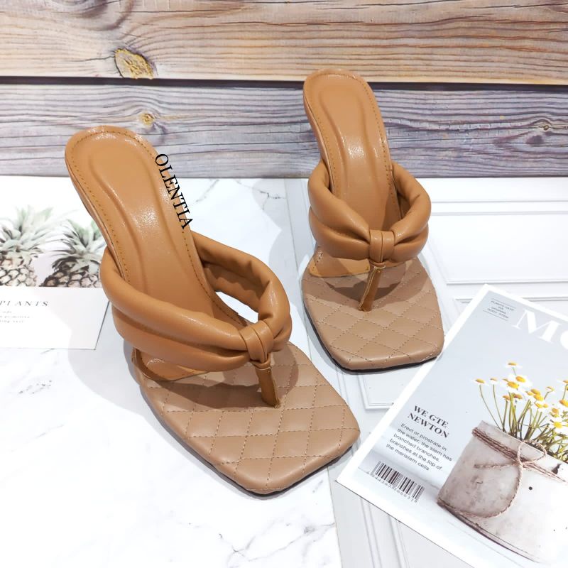 Sandal wanita Heels jepit busa empuk RD 03