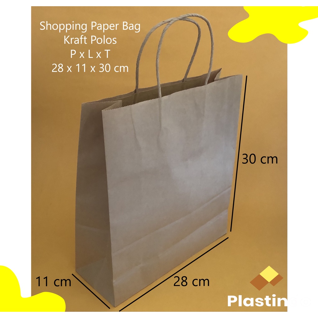 

Shopping Bag 28 x 11 x 31,5 cm | Paper Bag Tali Tas Karton Roti Kue Coklat Samson Kraft Besar
