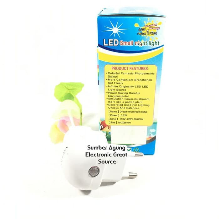 Lampu Tidur Sensor Jamur Flora Tumbuhan Tofuda 0.2W LED Hemat Listrik