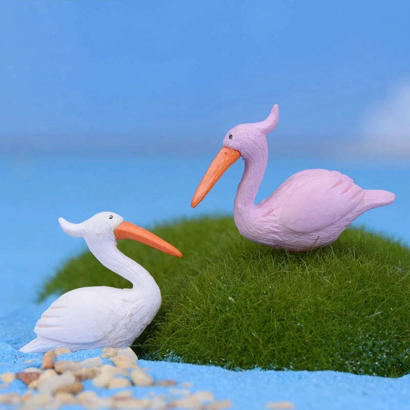 Miniatur Flamingo Dekorasi Bonsai Palsu Maket Terarrium Dioarama - MNOB26