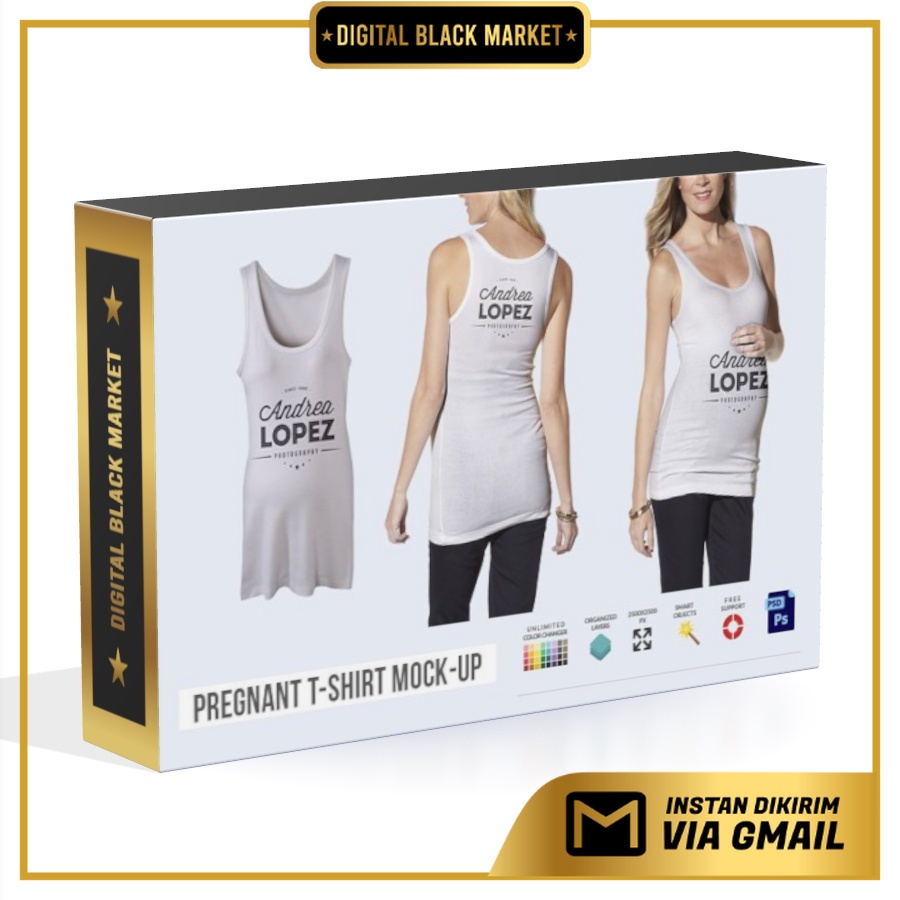 Pregnant T-Shirt Mockup Set - Photoshop