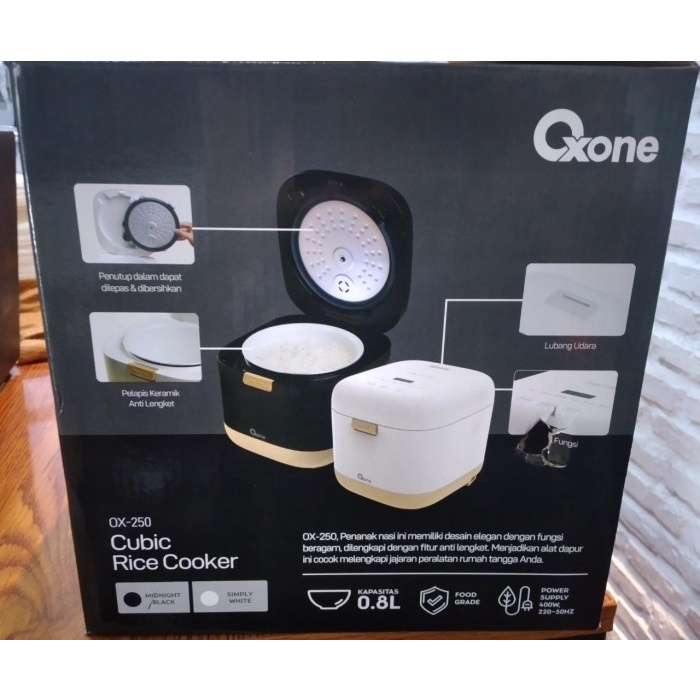 CUBIC Rice Cooker Oxone OX-250 Penanak Nasi Elegan 0.8Lt [ORIGINAL]