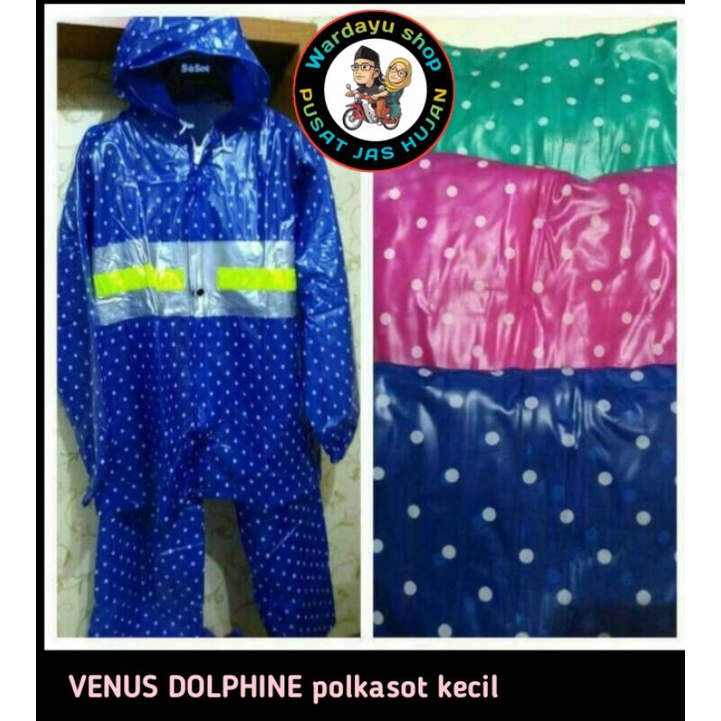 Jas Hujan Polkadot Star Top Dolphin Blue Dewasa Perempuan Laki Termurah Setelan Baju Jaket Celana Pria Wanita Tebal Kuat Murah Berkualitas / Mantel JUMBO Raincoat Cewek Cowok Remaja Terbaru Terlaris Harga grosir