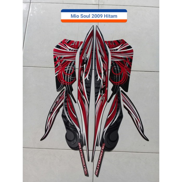 Jual Striping Sticker Lis Motor Yamaha Mio soul 2009 Hitam kemudomotor