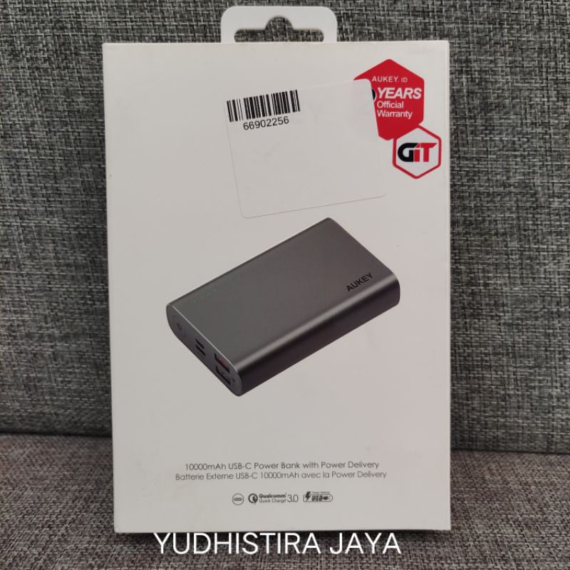 Aukey PB-XD12 Powerbank 10000 mAh QC3.0 PD Power Delivery Original