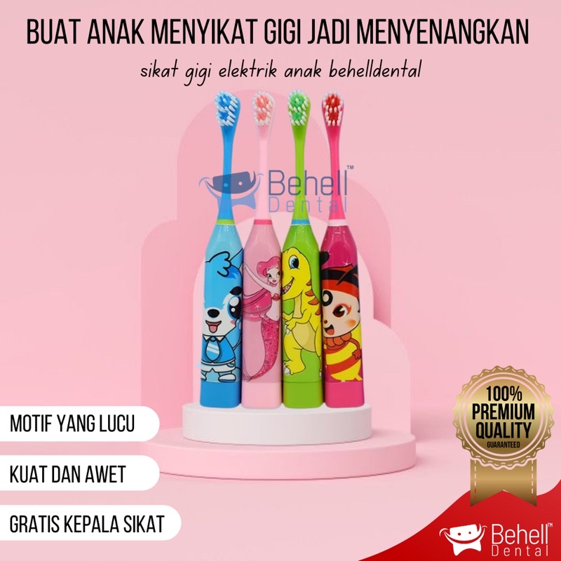 SIKAT GIGI ELEKTRIK ANAK - Motif Kartun Karakter - Children Electric Tooth Brush Behel Behelldental