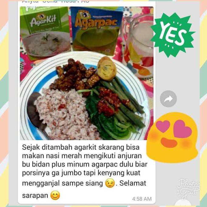 

BERAS- AGARKIT - UNTUK NASI PULEN KAYA SERAT HALAL - SWALLOW GLOBE -UNGGULAN.