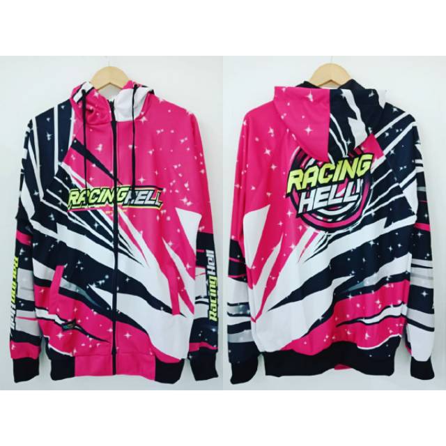 Jaket Racing Hell Pink Printing