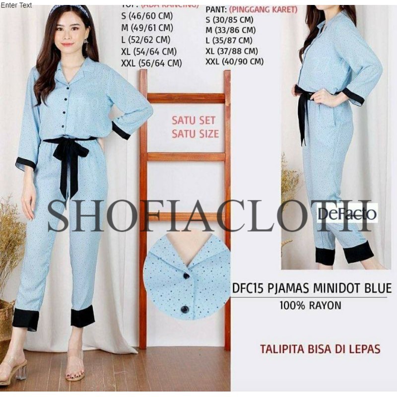 Baju Set Wanita Pajamas Branded Original Defacto Murah Kekinian Model Casual Terbaru 2021 SFC.ID