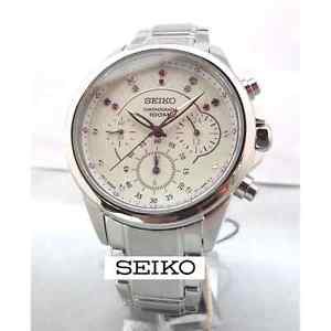 Seiko Ladies SRW877P1 Quartz Chrono White Dial | Jam Pria SRW877