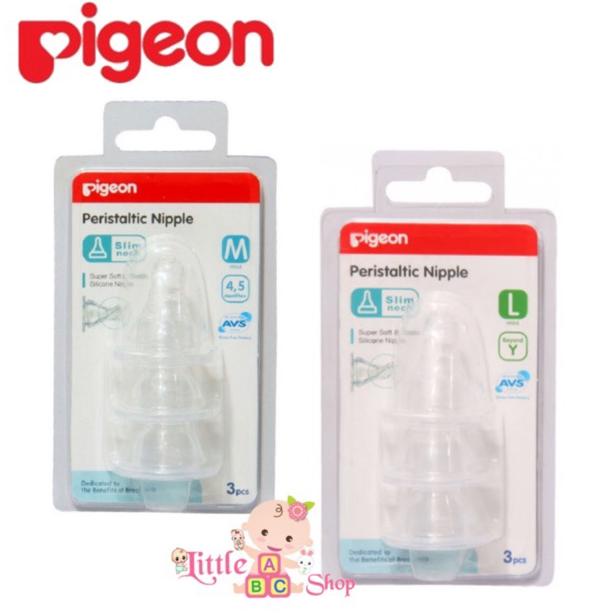 Original Pigeon Slim Neck Peristaltic Nipple Isi 2 3 (Nipple Saja) / Nipple Ulir Pigeon