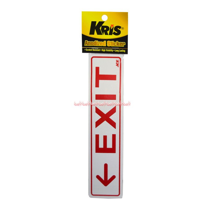 Stiker Exit Panah Kiri Sticker Eksit Mudah Diaplikasikan Pada Kaca Metal Atau Plastik Exits left