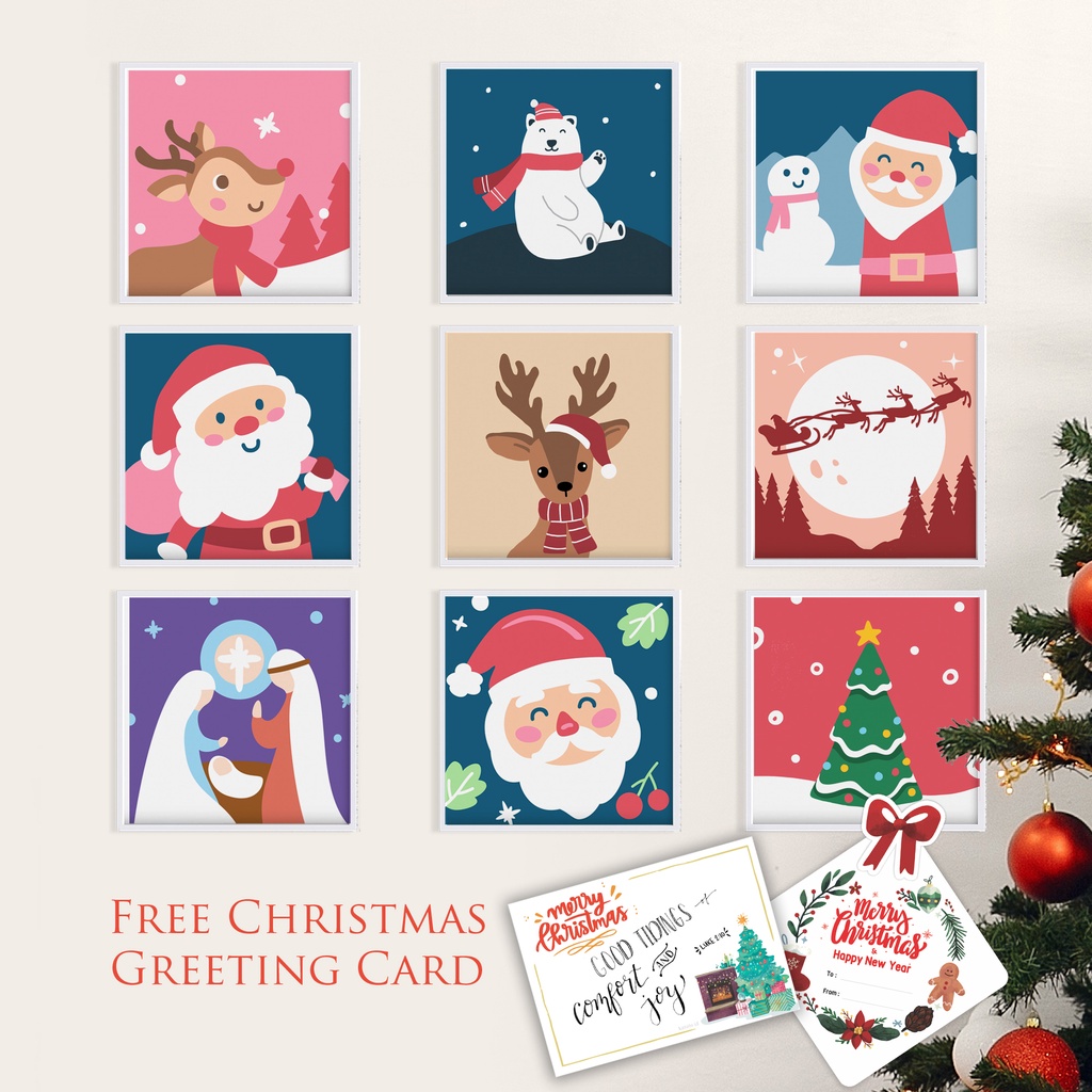 

PAINT BY NUMBERS CHRISTMAS GIFT. PAKET MELUKIS HADIAH NATAL UNTUK ANAK. PAINTING NUMBER