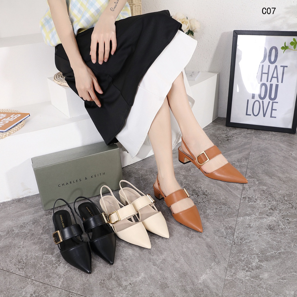 Buckle Slingback Pumps #C07