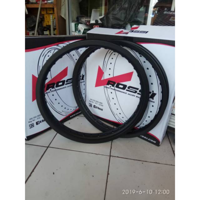 VELG ROSSI RING 18X185 x160HITAM 1SET -NOT VELG TK JAPAN-ROSSI RING 18 HITAM DOF HOL36 RX KING ROSSI
