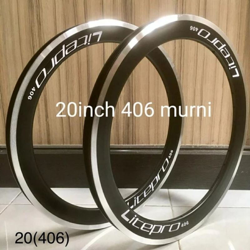 LITEPRO Rims 20 406 murni Lubang 32H Alloy 40mm - Velg 32 Hole 20 inch Lebar 4cm