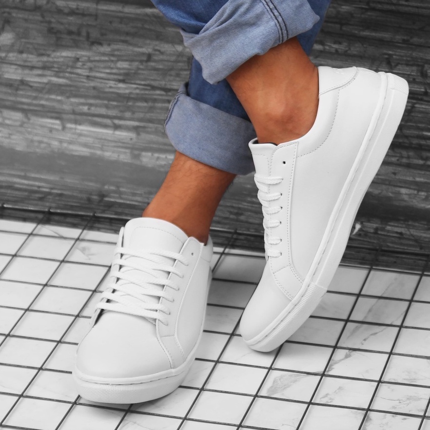 VICTOR FULL WHITE |ManNeedMe x ARF| Sepatu Sneakers Pria Casual ORIGINAL