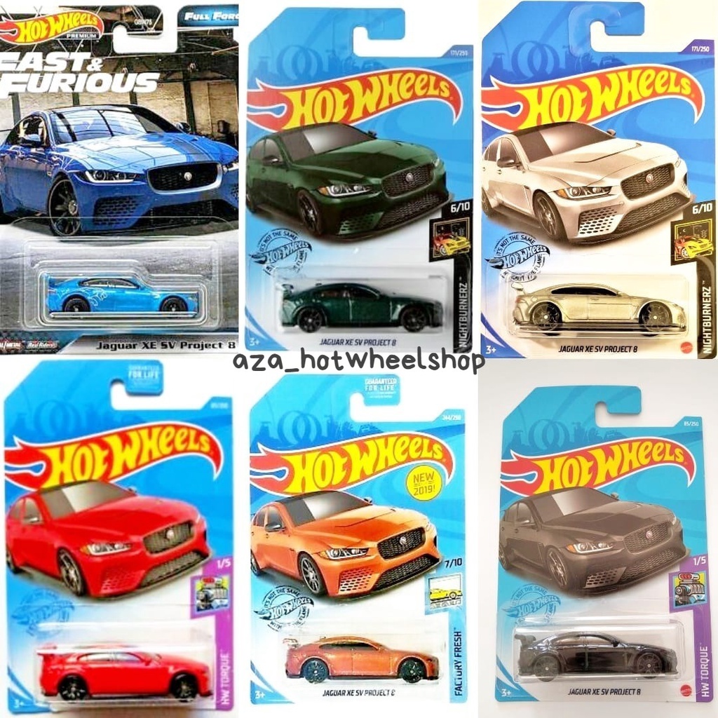 Diecast Hot Wheels Jaguar XE SV Project 8 HW Hotwheels Orange Hijau Merah Silver Mobil Mainan Anak