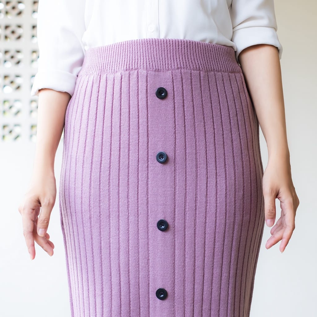 Rok Rajut kancing Premium, Rok Span Knit Tebal Premium, Rok Span Panjang, Knit Skirt By Galleraj.id